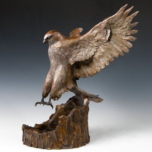 bronze sculpture birds